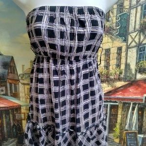 Noble U Strapless Plaid Dress